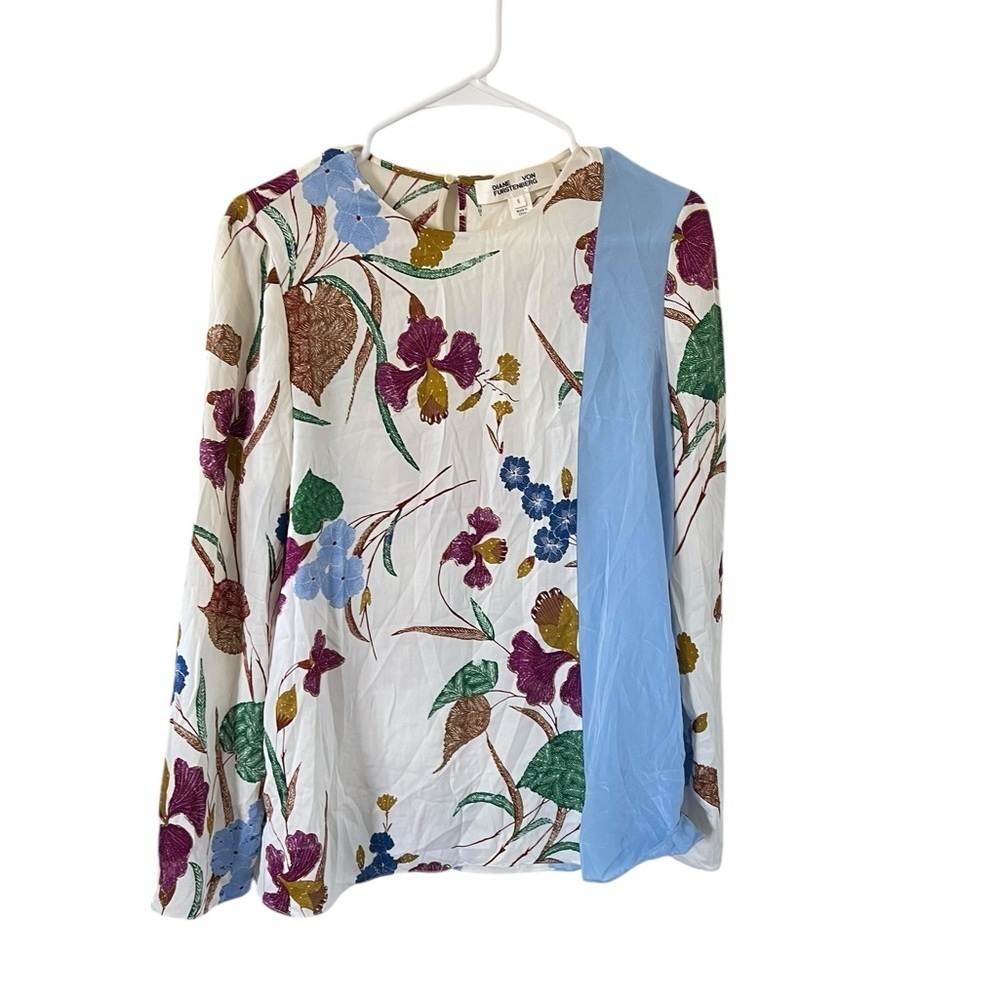 Diane VonFurstenberg Silk Floral Print Blouse - Picture 2 of 8